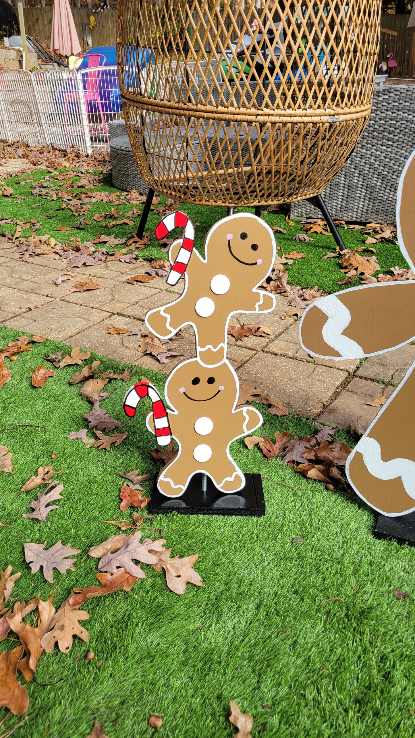 Gingerbread family yard art Christmas