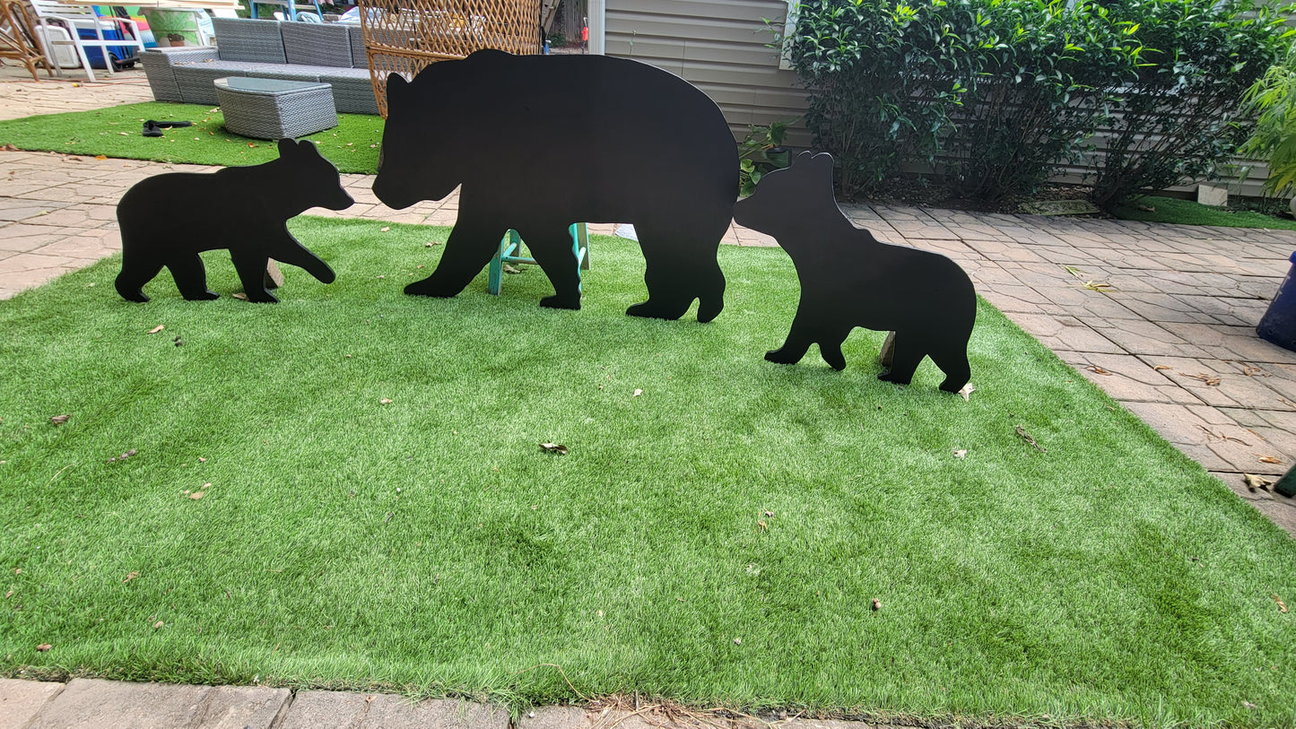 Black bear and 2 cubs lifesize