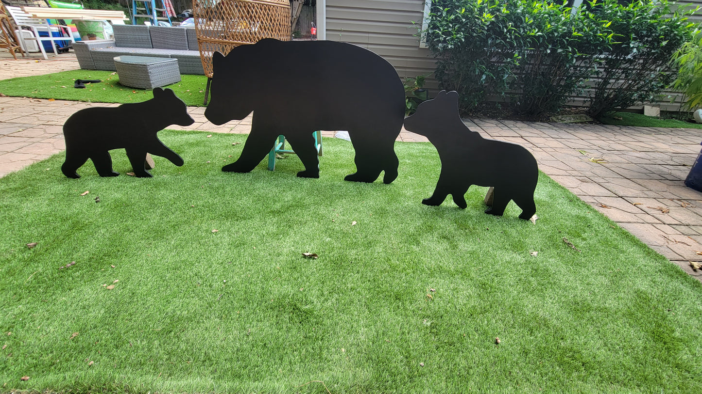 Black bear and 2 cubs lifesize