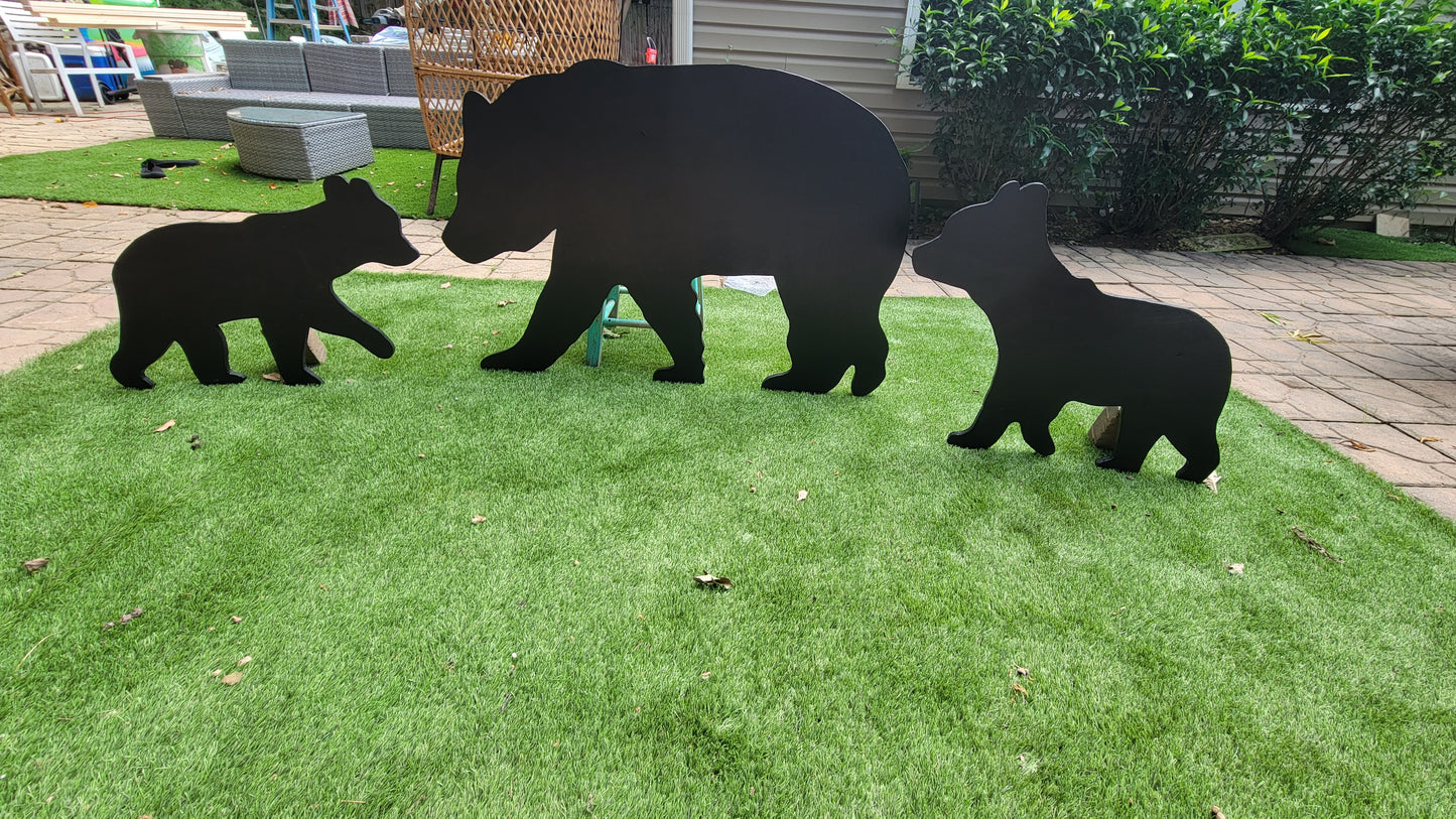 Black bear and 2 cubs lifesize