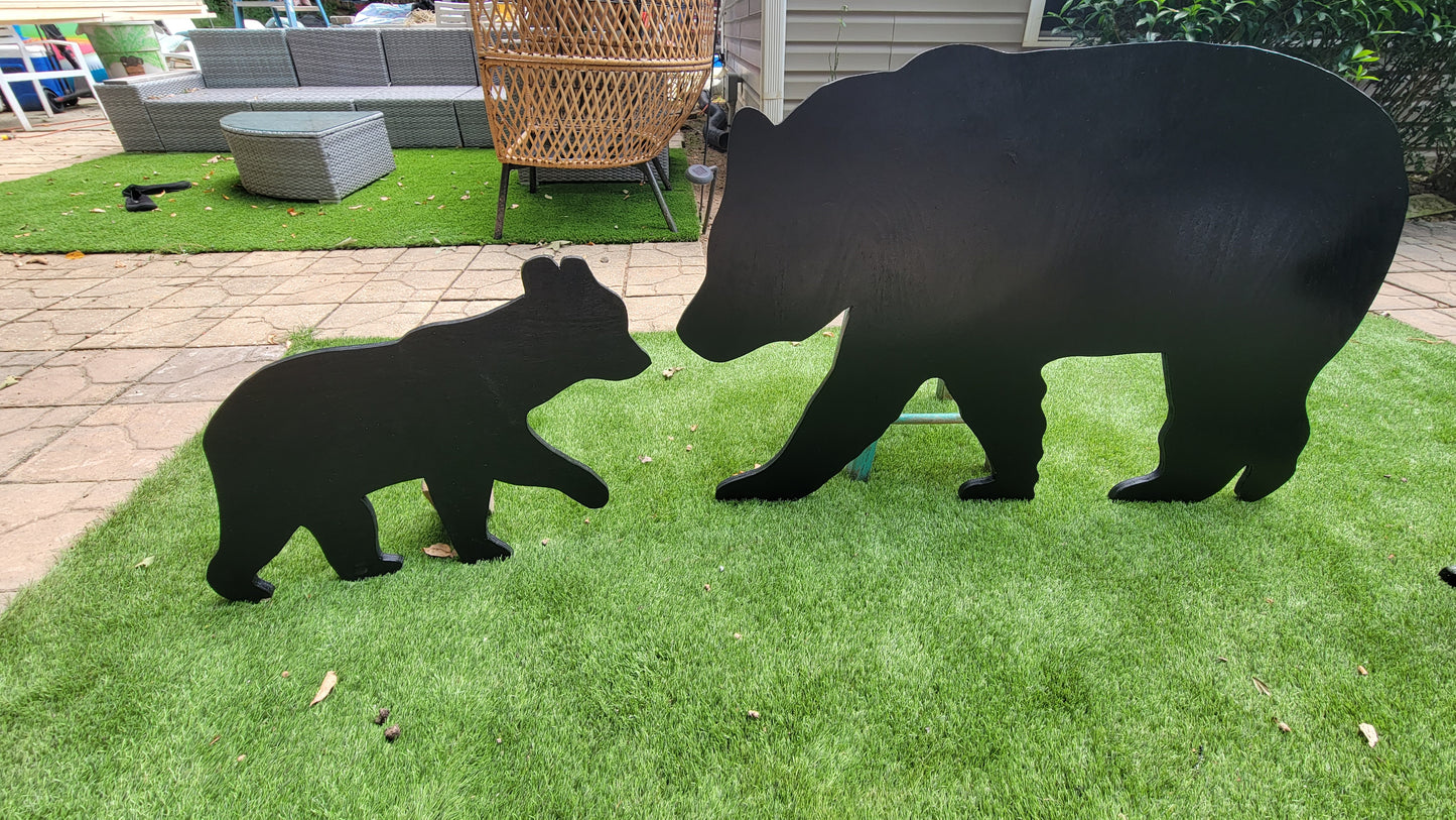 Black bear and 2 cubs lifesize