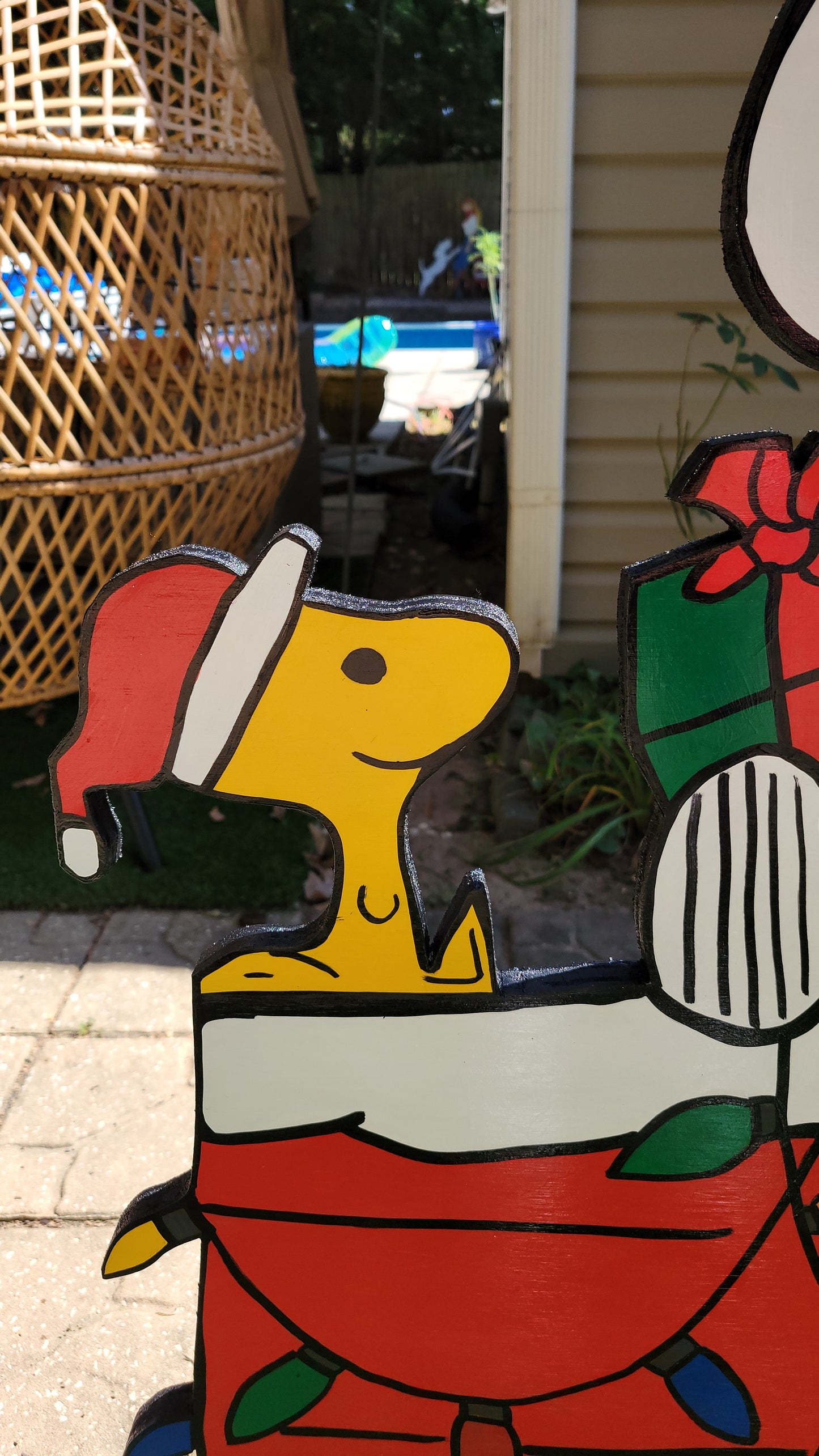 Christmas Snoopy doghouse yard art display