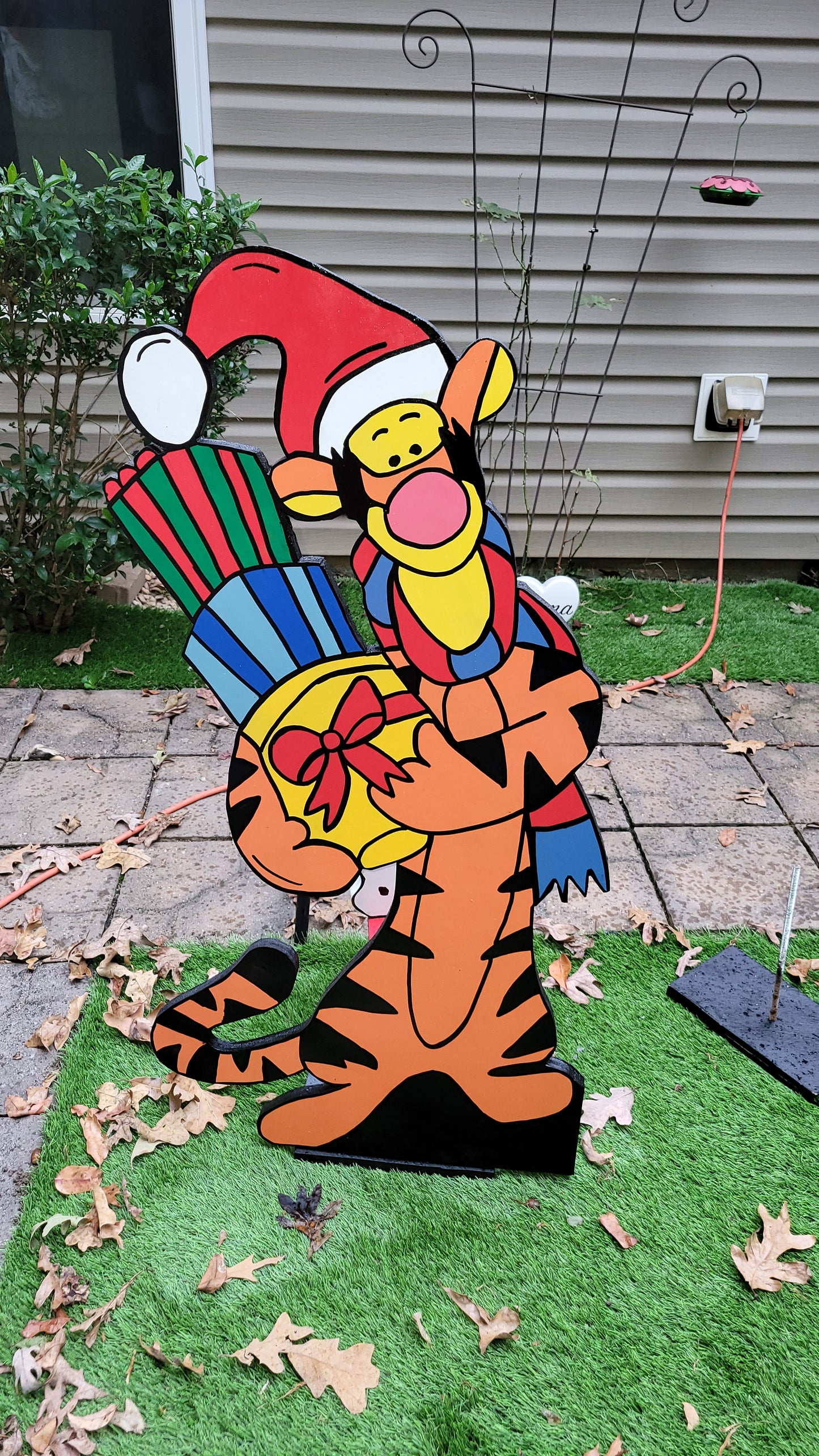 Tigger Christmas lifesize yard art