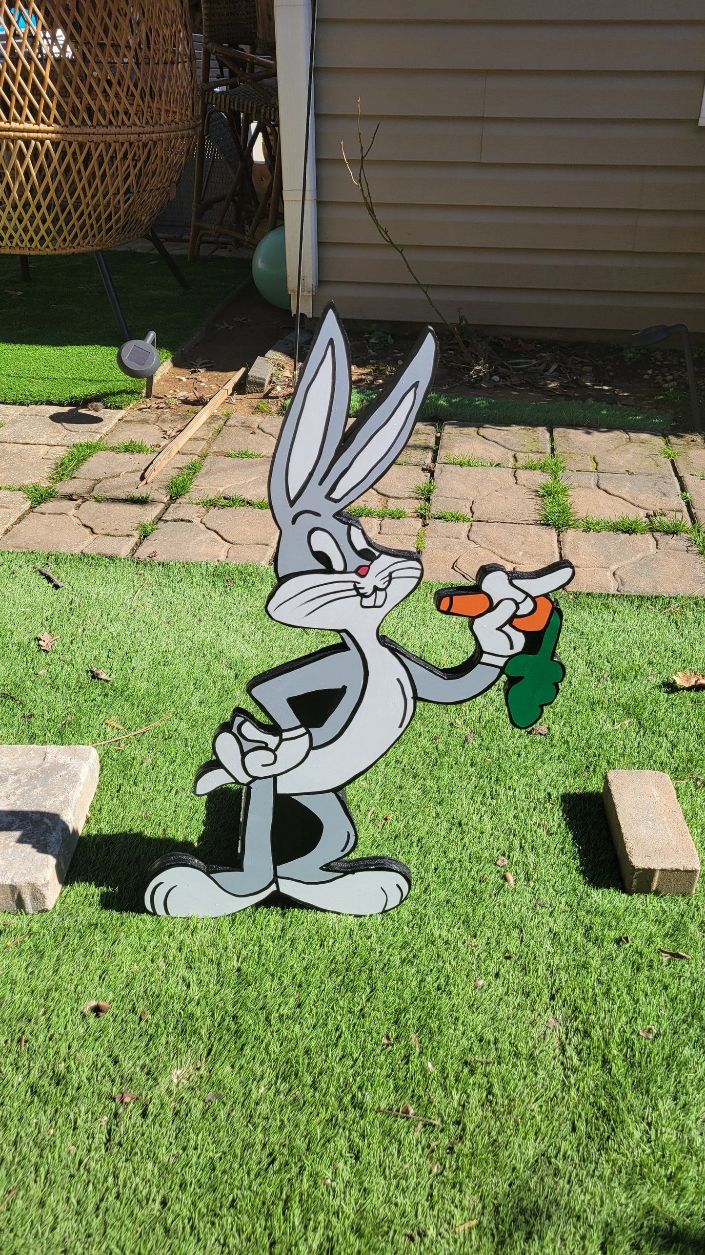 Bugs bunny and Daff Duck yard art