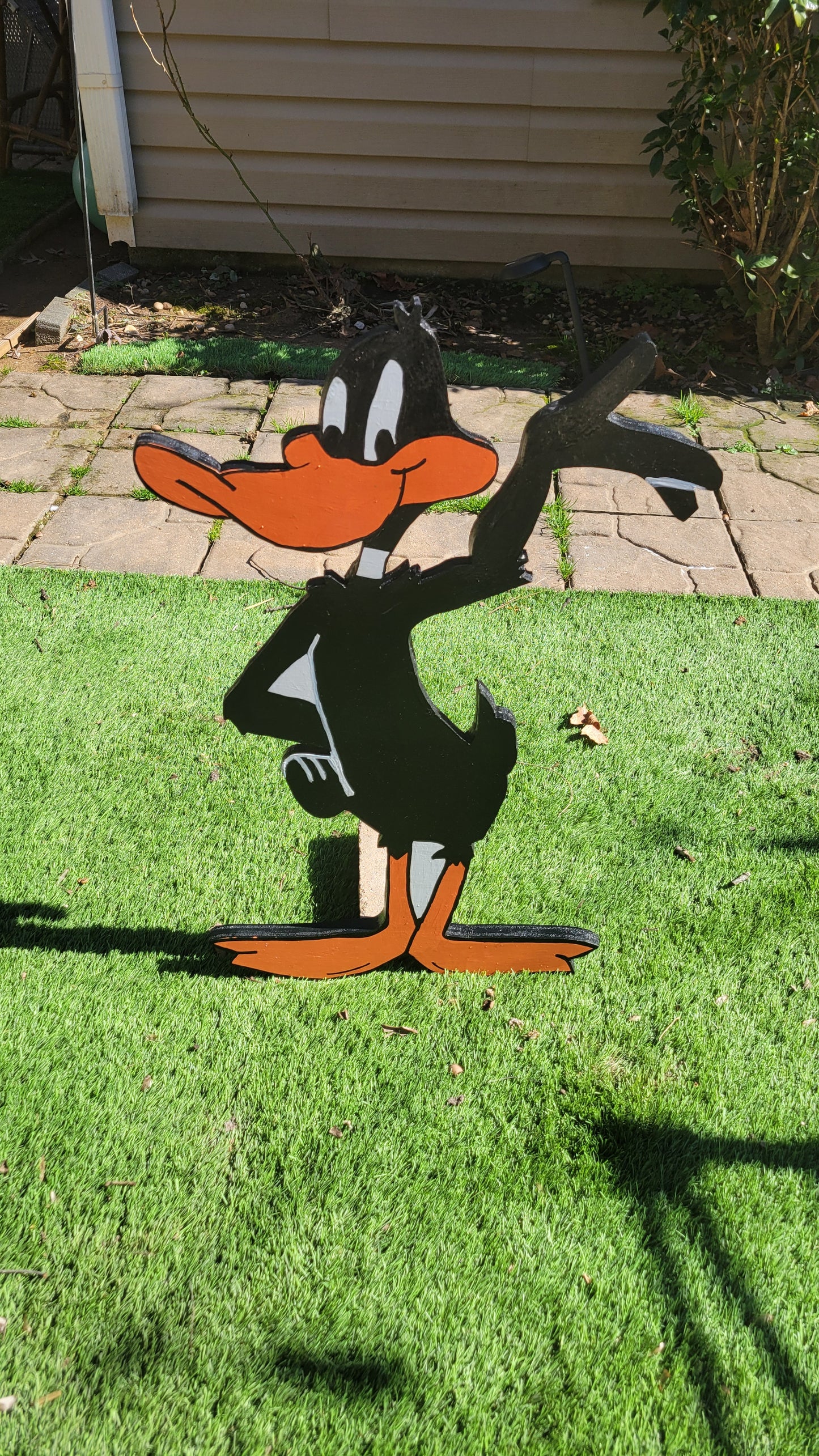 Bugs bunny and Daff Duck yard art